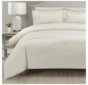 Krémové obliečky na jednolôžko z bavlneného saténu s plachtou/6-dielne 140x200 cm Maison Bloom – Mila Home Luxury