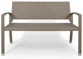 Casaria Záhradná lavica polyratan, 122x55x90cm béžovo-šedá
