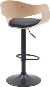 Barová stolička Kingston B - koženka, čierny rám - prírodná/čierna