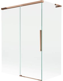 Mexen Rox, L posuvná 2-krídlová vaňová zástena 120 + 70 x 150 cm, 8mm číre sklo, ružové zlato profil, 8C9L-120-070-60-00