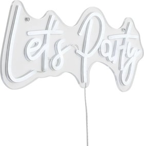 Neónová nástenná lampa biela vrátane LED - Let's Party