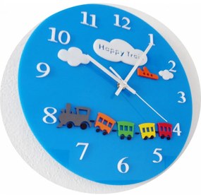 Moderné nástenné hodiny do detskej izby  I SENTOP FL-z97-BLUE-RAL5015