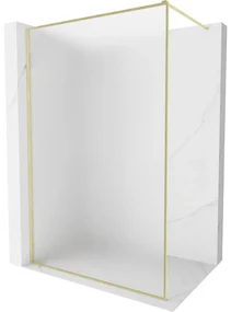Mexen Kioto-F, sprchová zástena s rámom 140 x 202 cm, 8 mm sklo námraza, zlatý matný profil, 800-140-104-55-30