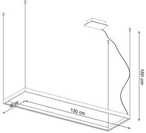 Závesné LED svietidlo Tuula l, 1x LED 50w, 3000k, g