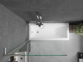 Mexen Next L, 1-krídlová vaňová zástena 90 x 150 cm, transparent, 6mm číre sklo, profil brúsená oceľ, 895-090-000-03-00-97