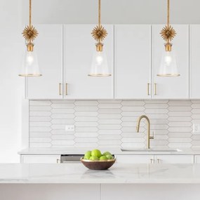 Quoizel STARING-MP-DG-CLEAR-Luster STARING 1xE27/40W/230V pr. 18,4 cm zlatá/číra