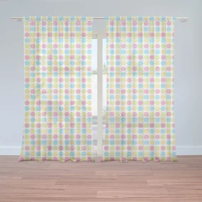 Sablio Záclony Veselé Farebné bodky: 2ks 150x250cm