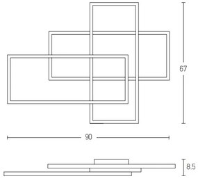 Zambelis 2022 - LED Stmievateľný prisadený luster LED/55W/230V zlatá