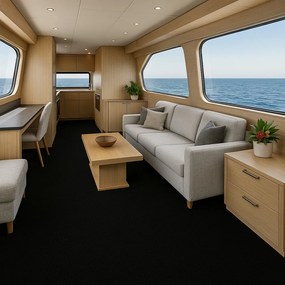 Beaulieu International Group, Metrážny koberec Car & boat, na mieru, šíře 2m, čierna, granulát, chodba / predsieň
