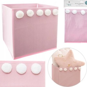 Úložný box Pompoms, 29x29x29 cm, ružová