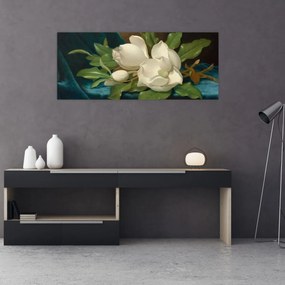 Obraz - Martin Johnson Heade, Giant Magnolias on a Blue Velvet Cloth, reprodukcia (120x50 cm)