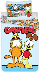Posteľné obliečky do detskej postieľky kocúr Garfield - 100% bavlna - 40 x 60 + 100 x 135 cm