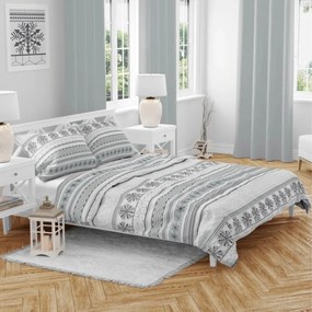 Vianočné obliečky bavlnené Winter sivé TiaHome - 1x Vankúš 90x70cm, 1x Paplón 140x200cm