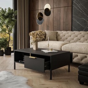 KONFERENČNÝ STOLÍK LOREEN TMAVOŠEDÝ + ZLATÝ NA NOŽIČKÁCH