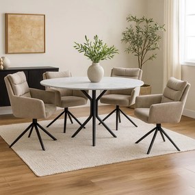 Set - 2 ks Otočná jedálenská stolička AVENBERG TESSA béžová