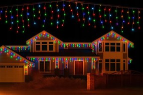Vianočné svetielka LED záclona FLASH multicolor 300 LED