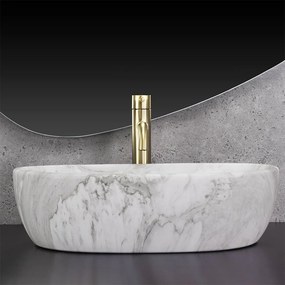 Rea Amelia, umývadlo na dosku 480x345x135 mm, imitácia kameňa, REA-U8489