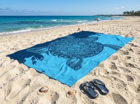Rýchloschnúca XXL plážová osuška OCEVA modrá 150 x 210 cm, 100% mikrovlákno