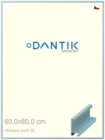 DANTIK rám na obraz 60x80 | ALU Dýha barevná modrá pastel (Plexi Čiré)