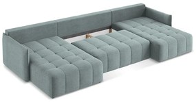 Modrá rozkladacia/s úložným priestorom rohová pohovka (do tvaru "U") Moku – Makamii