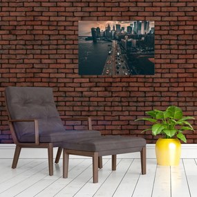 Sklenený obraz Manhattanu (70x50 cm)