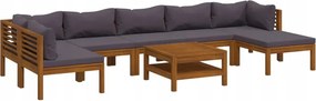 vidaXL 8-dielna sedacia súprava do záhrady s vankúšmi, akáciový masív