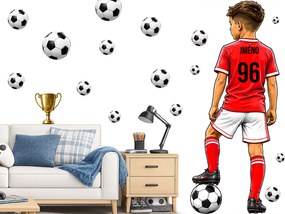 Dres pre malého futbalistu s menom podľa želania futbalová nálepka na stenu list 42 x 100 cm