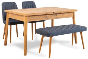 Jedálenský set Dobuse 2 (námornícka modrá + borovica atlantická) (pre 4 osoby). Vlastná spoľahlivá doprava až k Vám domov. 1093783