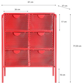 Nočný stolík verta 77.5 x 37 cm červený MUZZA