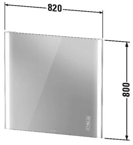 Duravit XViu - Zrkadlo 820x800 mm s osvetlením, čierna matná XV70420B2B2