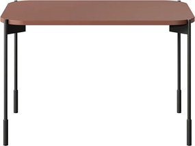 Kávový stolík Sonatia 70 cm obdĺžnikový na kovových nohách - burgund