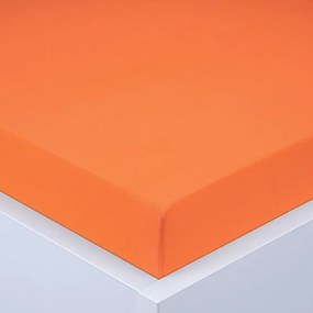 Napínacia plachta na posteľ jersey EXCLUSIVE oranžová sada 2 ks 90 x 200 cm