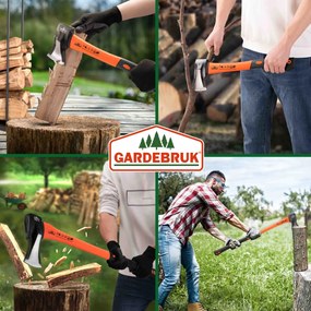 Set sekier TOMS sekera a štiepačka, 2ks, čierna/oranžová Gardebruk