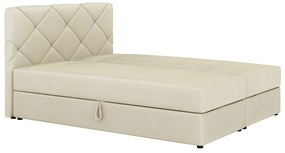 Manželská posteľ Boxspring 160x200 cm Karum (béžová) (s roštom a matracom). Akcia -20%. Vlastná spoľahlivá doprava až k Vám domov. 1007779