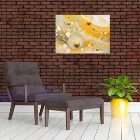 Sklenený obraz - Abstraktné pozadia so zlatým dekorom (70x50 cm)