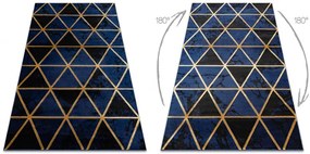 Koberec EMERALD exkluzívny 1020 glamour, styl marmur, trojuholníky granátový / zlatý