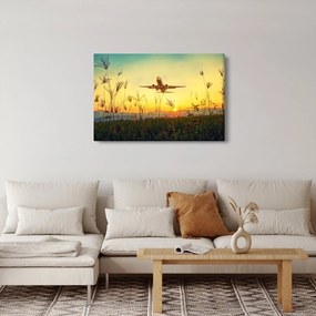 Obraz vzlietajúceho lietadla (90x60 cm)