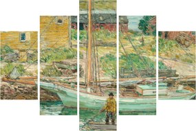 Obraz - Childe Hassam, Oyster Sloop, Cos Cob, reprodukcia (150x105 cm)