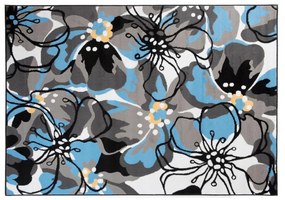 Kusový koberec PP Veľké kvety modrý 250x300cm