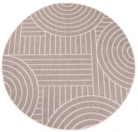 Obojstranný koberec DuoRug 5842 krémový kruh