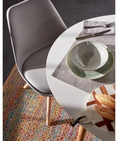 Biely rozkladací jedálenský stôl s bielou doskou 90x120 cm Oqui – Kave Home