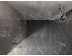 Mexen Lunar-B, sklápací sprchový kút ľavý 75 x 70 cm, 8mm číre sklo, zlatý profil, 832-075-070-50-00-L