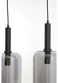 Čierne stropné svietidlo so skleneným tienidlom 100x22 cm Lekar - Light &amp; Living