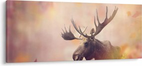 Obraz - Sob v jesennom lístí (120x50 cm)