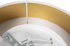 Moderné stropné svietidlo ružové 40 cm so zlatým vnútrom - Drum