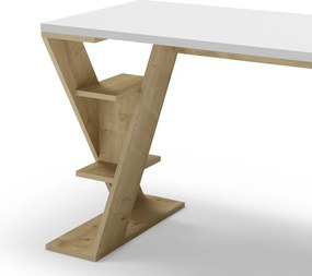 Pracovný stôl s bielou doskou 60x137 cm Butterfly – Marckeric