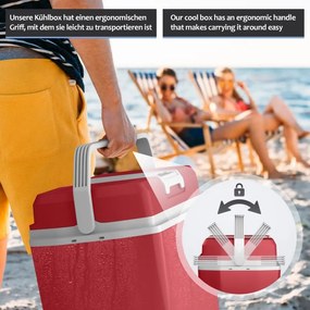 Jago Elektrický chladiaci box 2 v 1, 20 l, červená