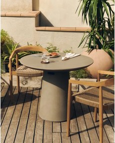 Betónový vonkajší jedálenský stôl Kave Home Itai, ⌀ 90 cm