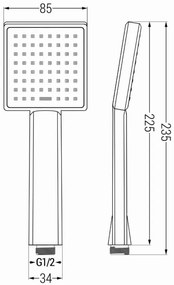 Ručná sprchová hlavica MAXMAX MEXEN R-45 - 1 funkcia - 225x85 mm - zlatá, 79545-50