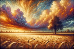 Obraz – Strom na poli (90x60 cm)